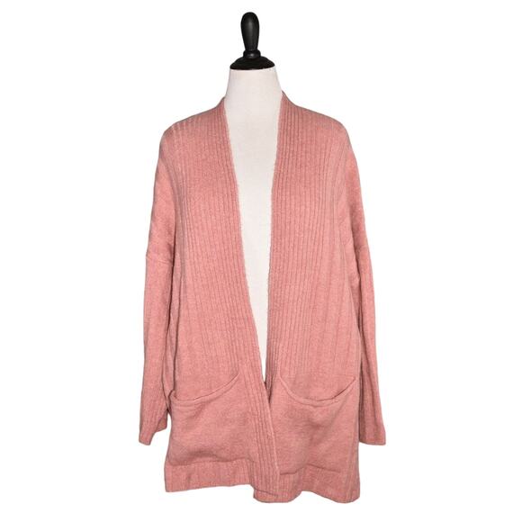 TOPSHOP NEW $68 Slouchy Long Sleeve Long Cardigan in Rose XS - Picture 1 of 2